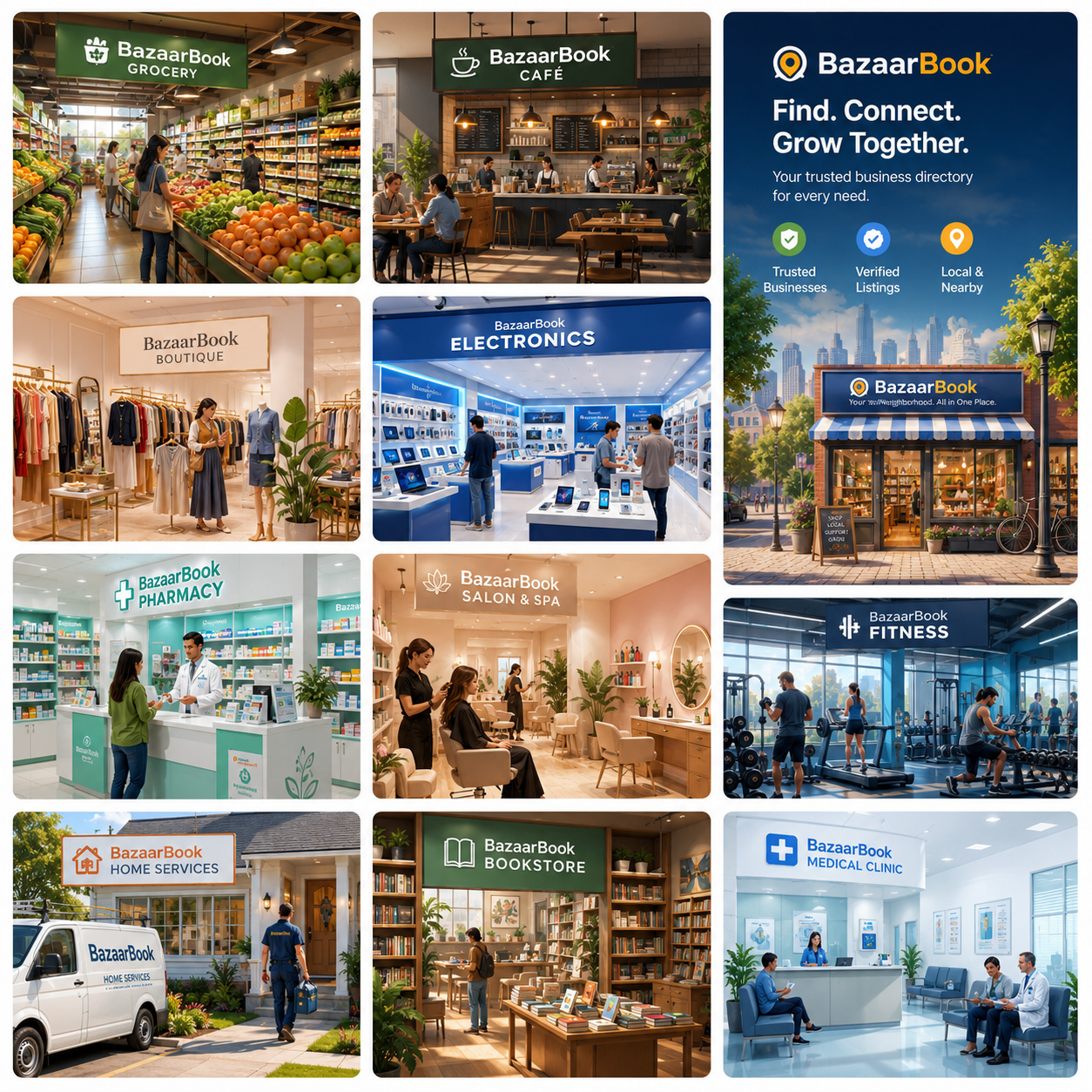Find local businesses, shops and services on BazaarBook